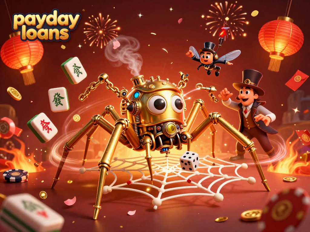 Catch lucky dice with payday loans illustrated in a dynamic 3D gambling scene.