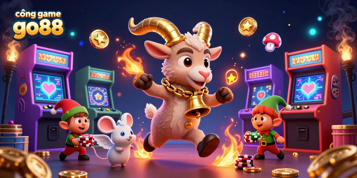 Experience the excitement at cổng game go88 with vibrant gaming elements and animated characters in action.