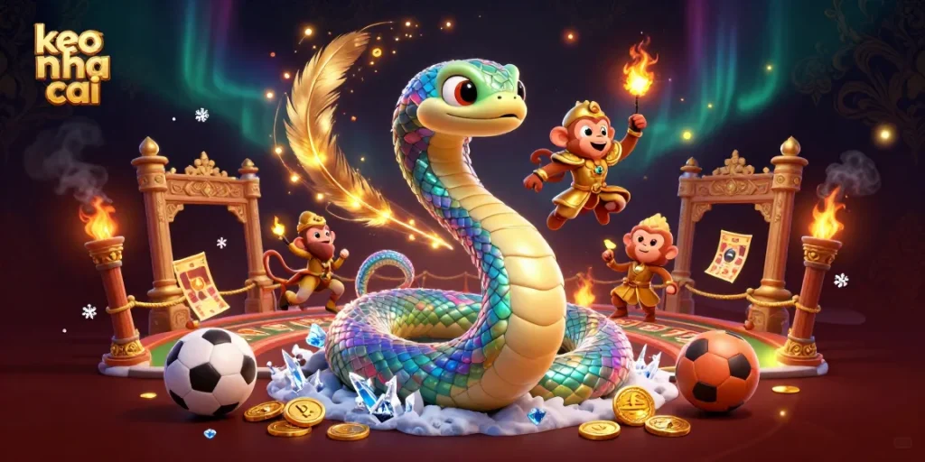 Engage with keo nha cai through lively sports betting in a vibrant 3D scene with dynamic characters.