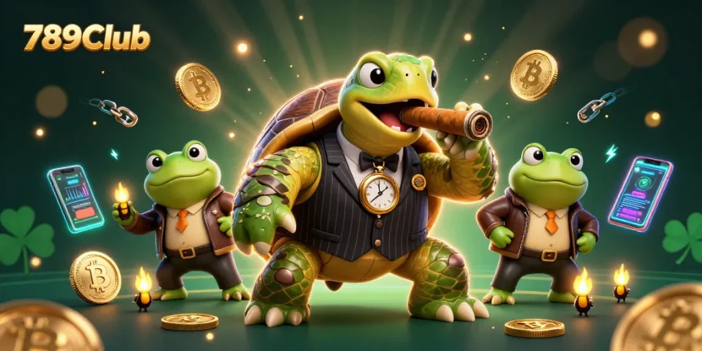 Engage in exciting gaming at 789Club with thrilling characters in a vibrant casino scene.